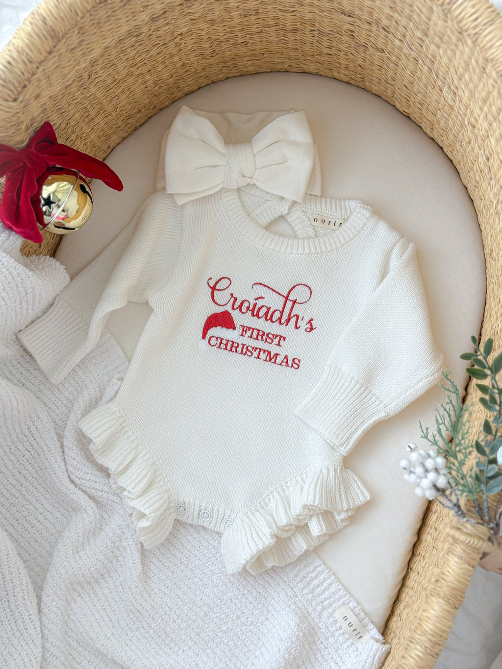 Frill leg bodysuit | White