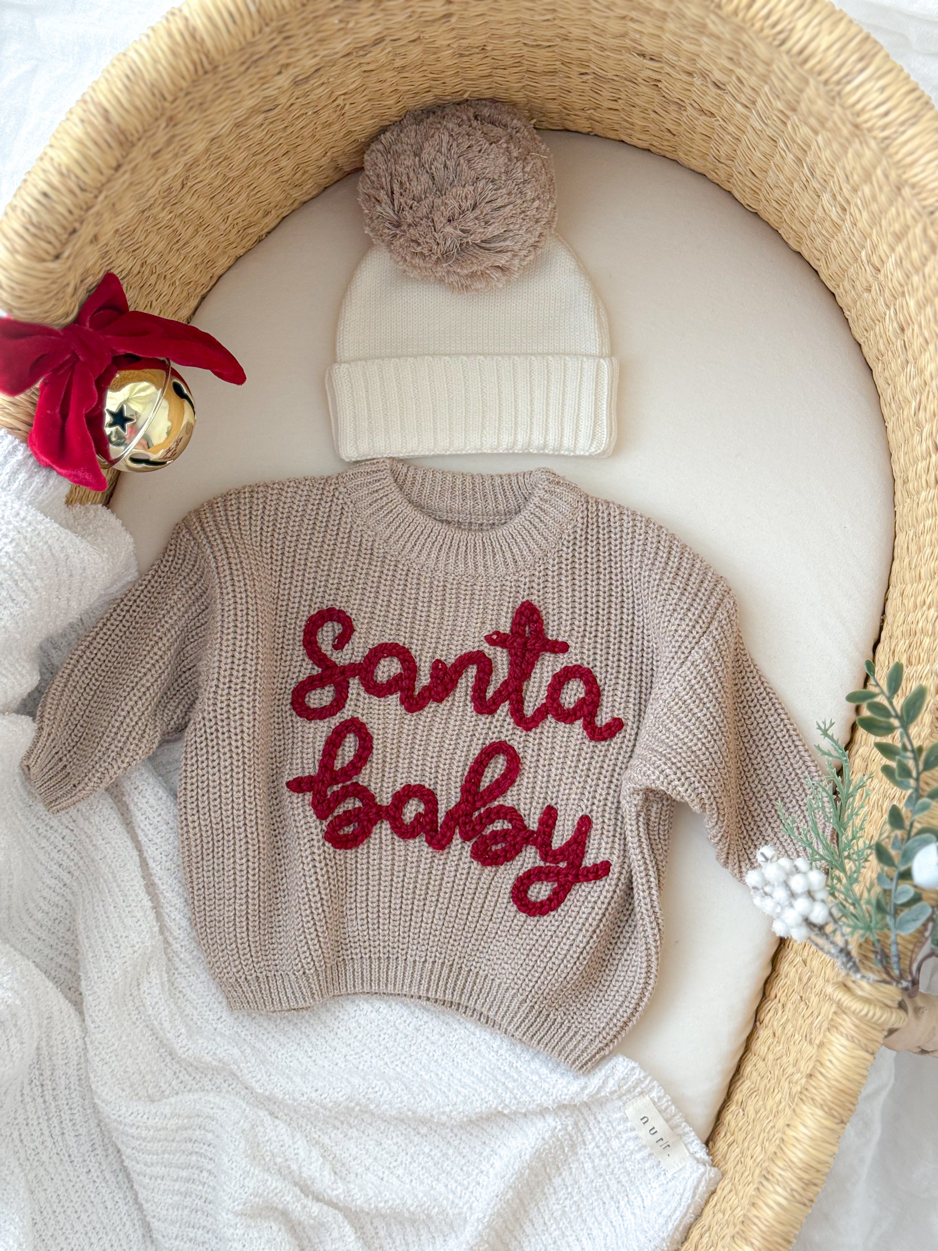 -Hand Embroidered-Oversized jumper| Beige Marl