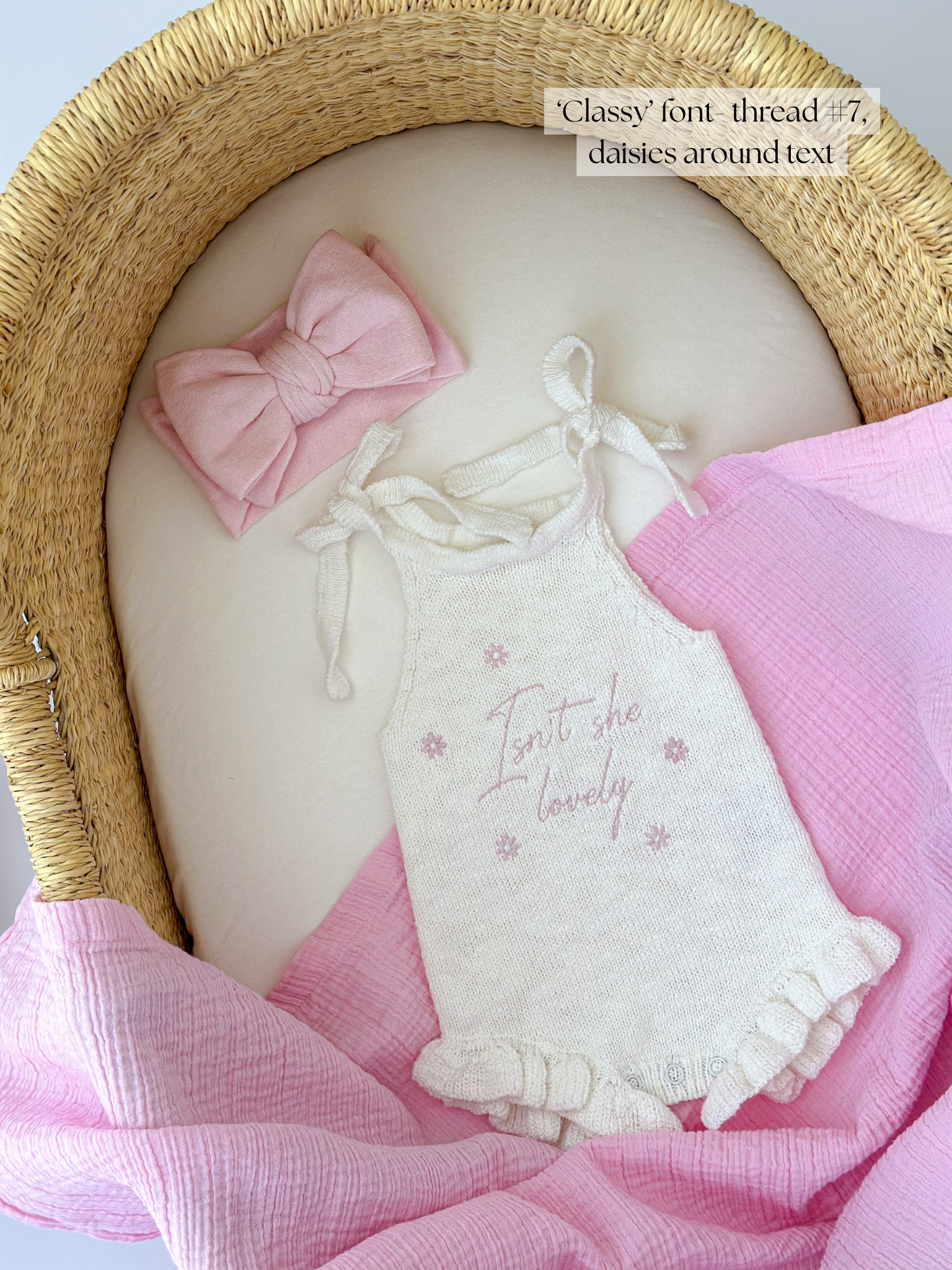 Tie shoulder romper | white textured