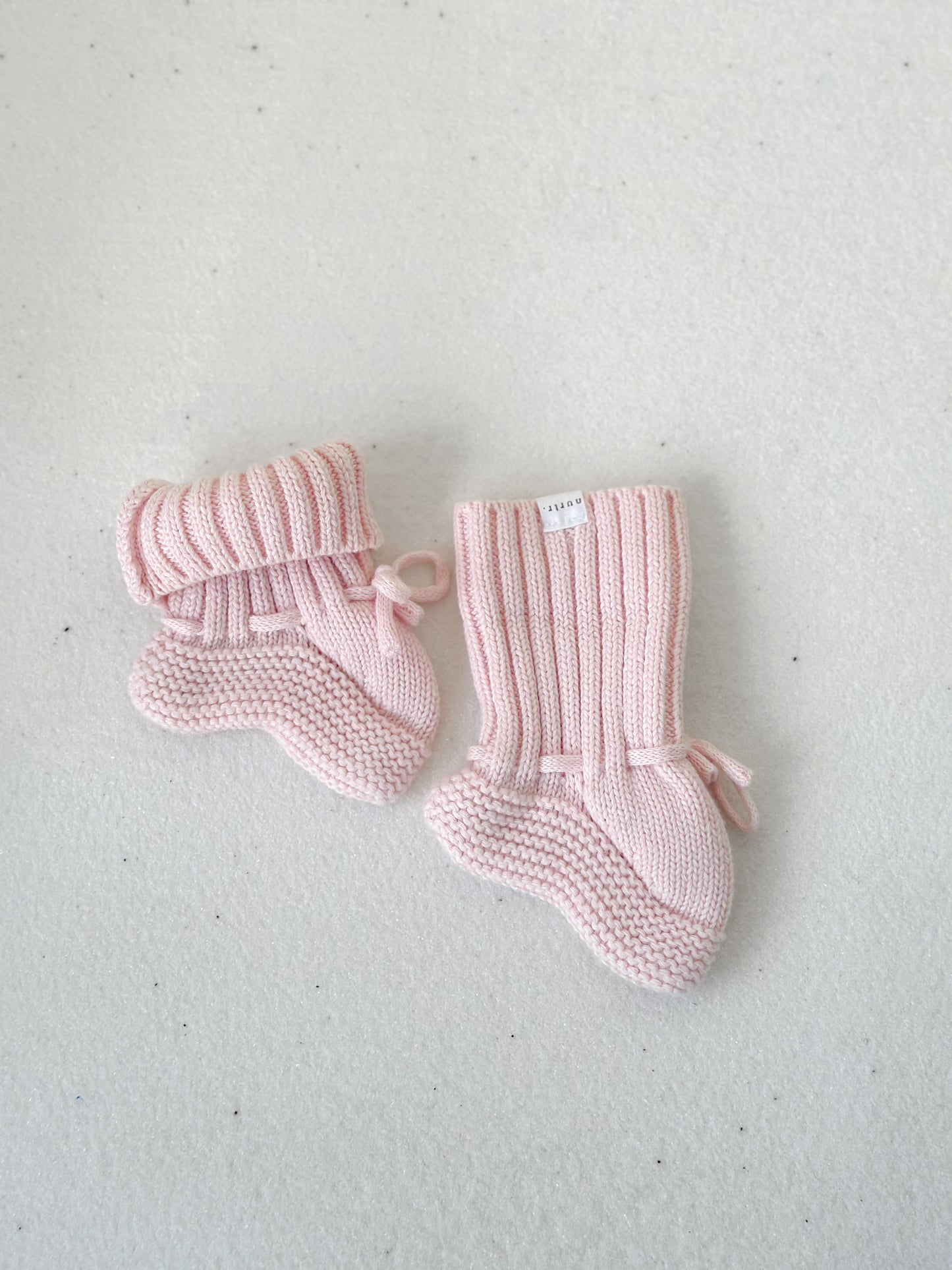 Peony baby knit booties